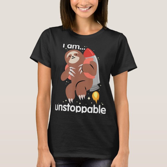 Lusnyt Sloth Shirt Jag är ostoppbar Trex Jetpack S T (Framsida)