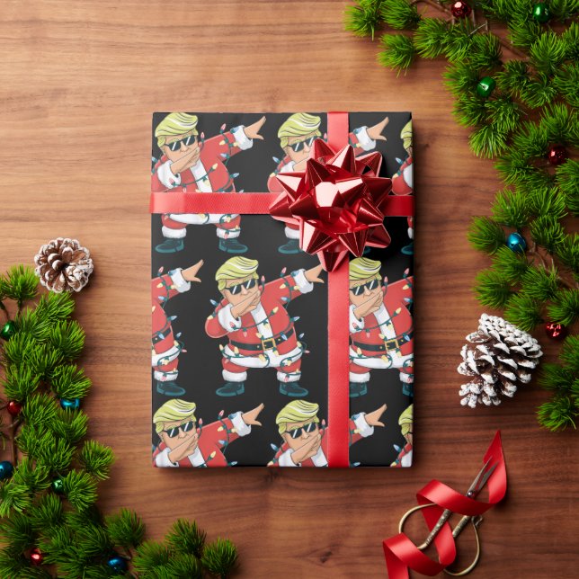 Lusnyt Trump Dabbing Santa Trump jul Ljus Presentpapper (Julgåva)