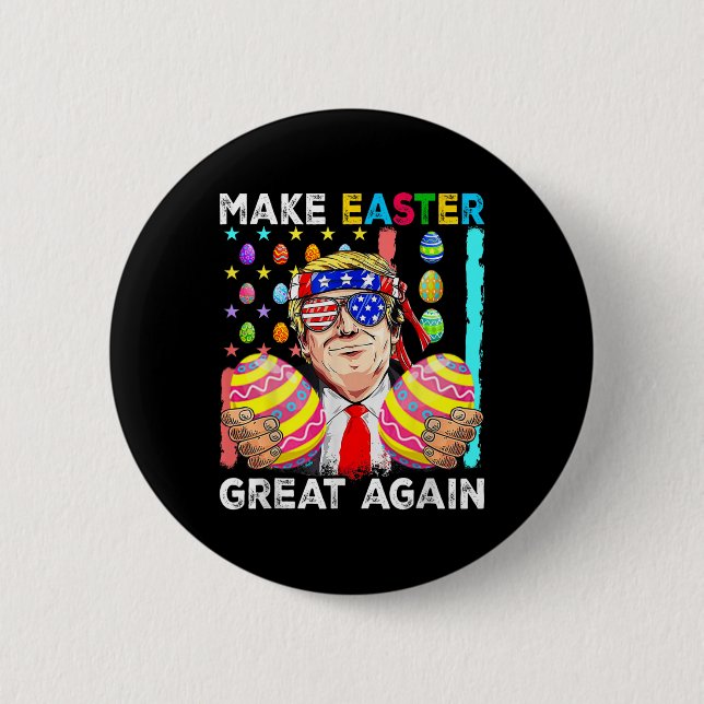 Lusnyt Trump Gör Påsk Underbar igen Bunny Hunt Egg Knapp (Framsida)