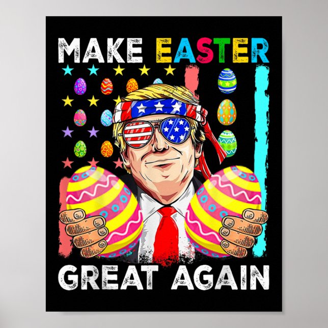 Lusnyt Trump Gör Påsk Underbar igen Bunny Hunt Egg Poster (Framsidan)