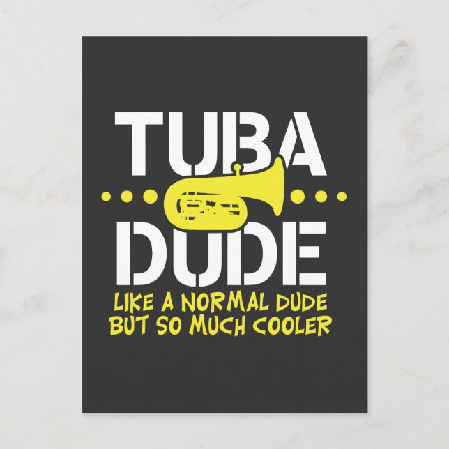 Lusnyt Tuba-kille som Normal men Cooler Gift Vykort (Framsida)