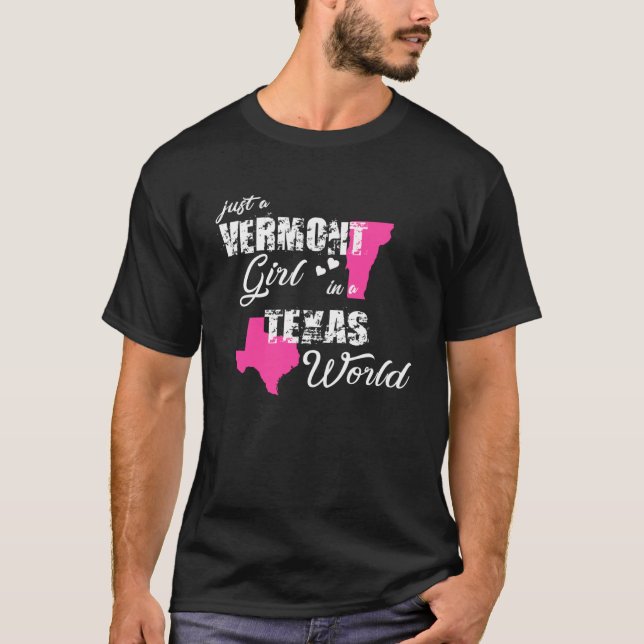 Lusnyt Vermont Shirts Bara en Vermont-flicka i Tex T Shirt (Framsida)