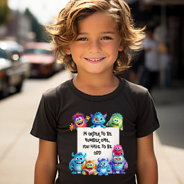 Lusnyttigt cute Monsters Colorful Kids Text T Shirt