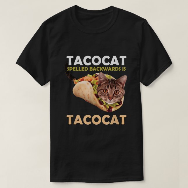Lusnyttigt Cute Tacocat Taco Cat är bakåtspätt T Shirt (Design framsida)
