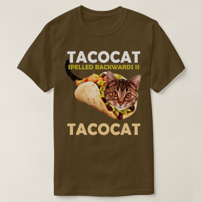 Lusnyttigt Cute Tacocat Taco Cat är bakåtspätt T Shirt (Design framsida)