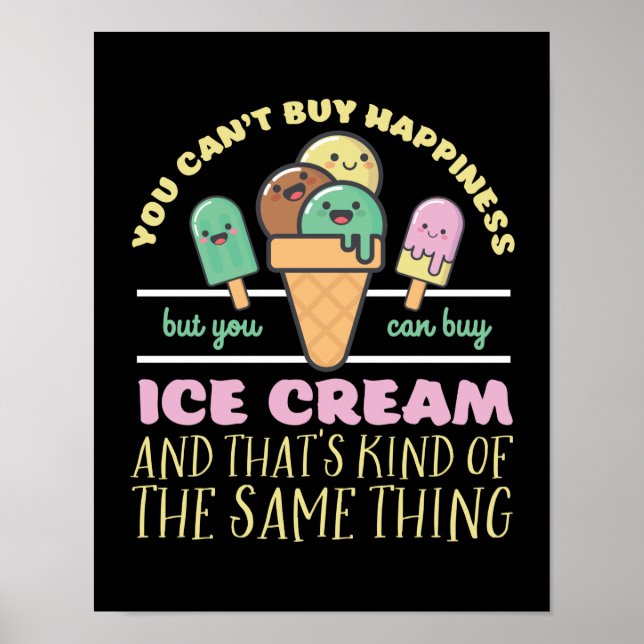 Lusnyttigt inspirationerande isCream Life Quote So Poster (Framsidan)