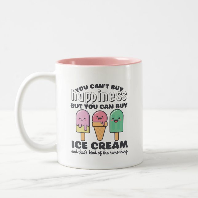 Lusnyttigt inspirationerande isCream Life Quote So Två-Tonad Mugg (Vänster)