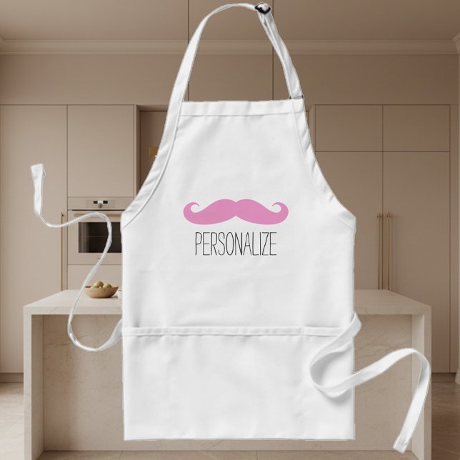 Lusnyttigt rosa mustasch apron för manar kvinnor o förkläde (pink mustache apron)