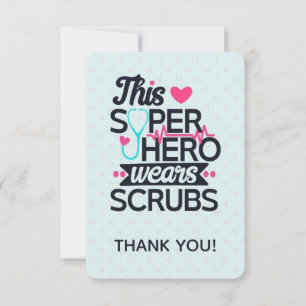 Lusnyttigt sjuksköterska superhjälte Satt Tack Inbjudningar