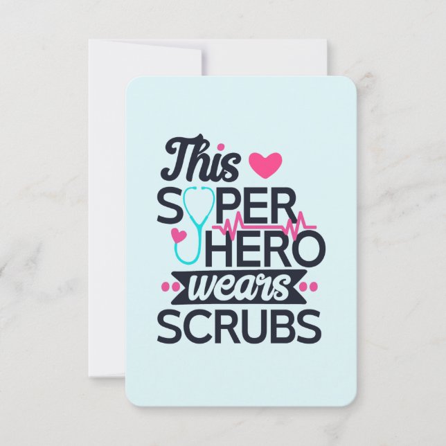 Lusnyttigt sjuksköterska superhjälte Satt Tack Inbjudningar (Framsida)