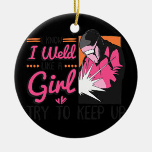 Lusnywalder jag vet att jag svetsade Lika en flick Julgransprydnad Keramik