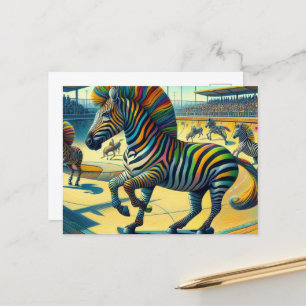 Lusnyzebra med Extra Leg Skateboarding Vykort