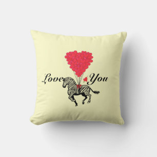 Lusromantiska zebra-Valentineser Kudde