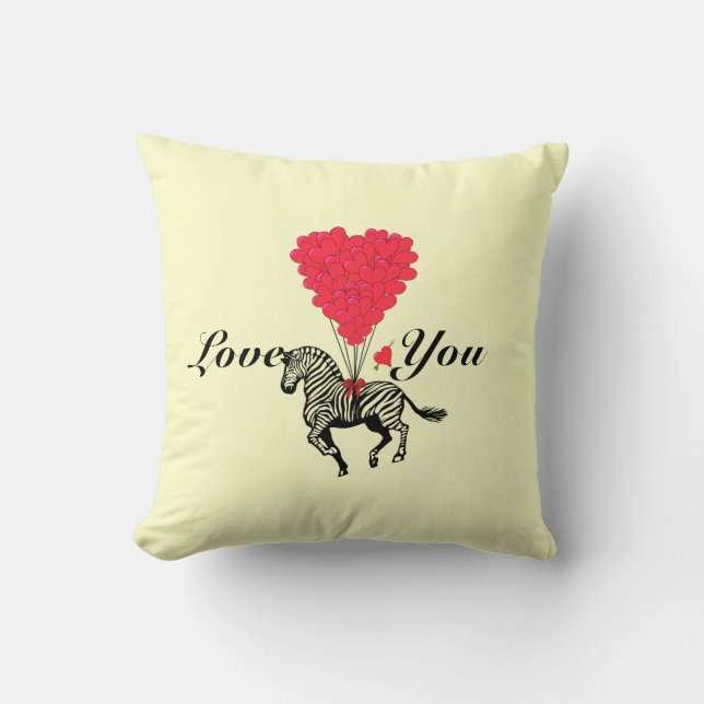 Lusromantiska zebra-Valentineser Kudde (Framsida)