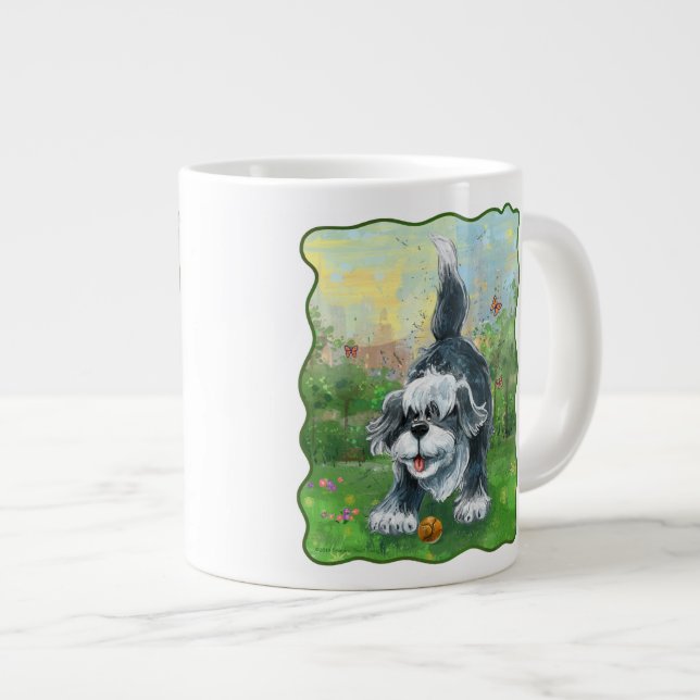 Lusshårig Fårhund Jumbo Mugg (Framsida höger)
