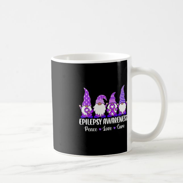 Lussöt Gnomes Peace hope kärlek epilepsy Awarene Kaffemugg (Höger)