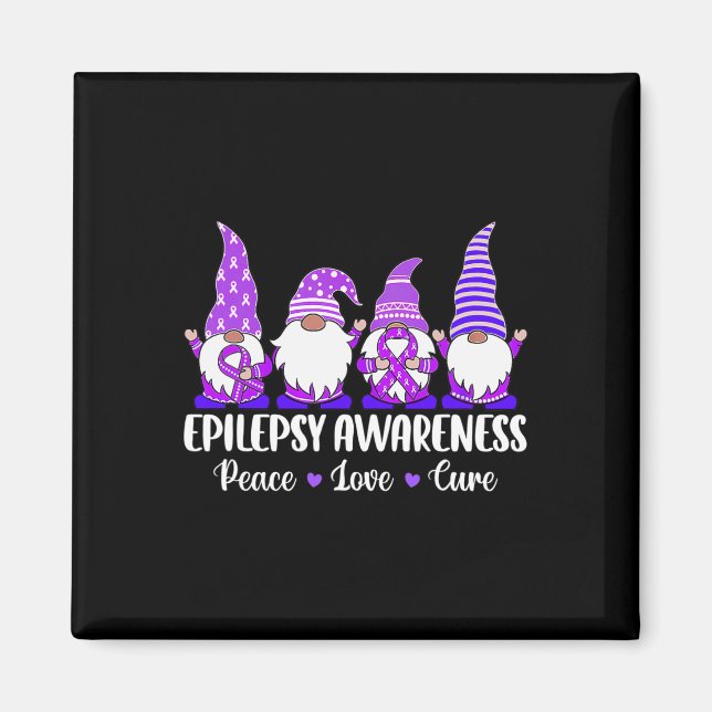 Lussöt Gnomes Peace hope kärlek epilepsy Awarene Magnet (Framsidan)