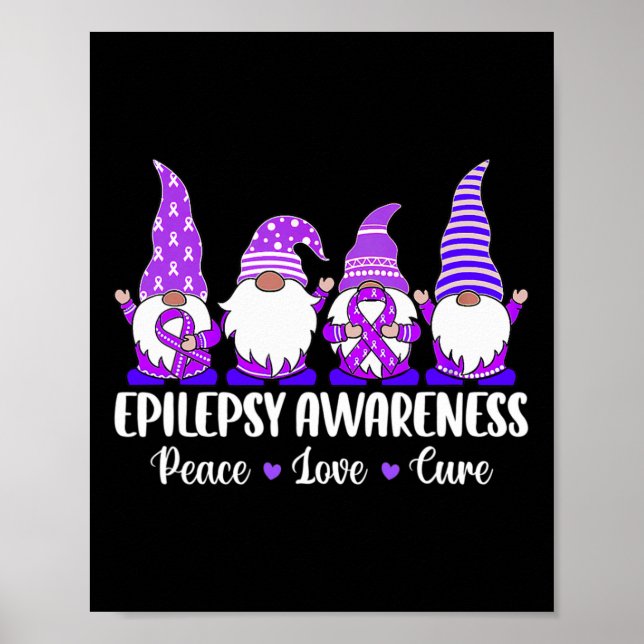 Lussöt Gnomes Peace hope kärlek epilepsy Awarene Poster (Framsidan)