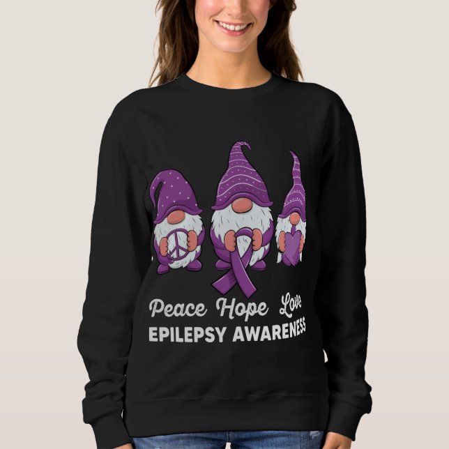 Lussöt Gnomes Peace hope kärlek epilepsy Awarene T Shirt (Framsida)