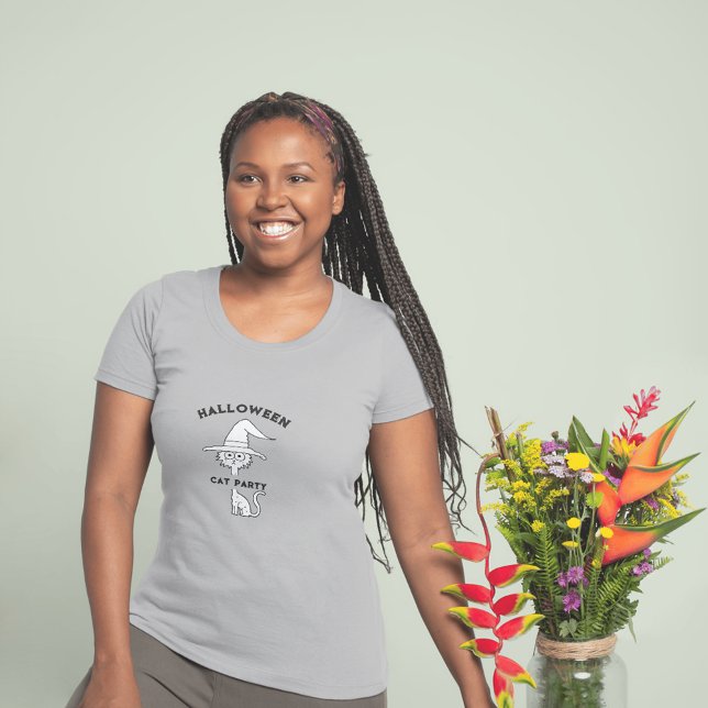 Lussvart katt halloween fest-kvinna T-Shirt (Skapare uppladdad)