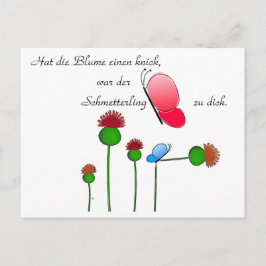 Lustger Spruch ’Schmetterling’ Vykort