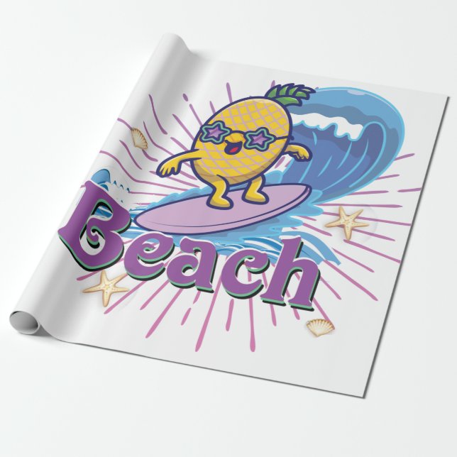 lustig ananas presentpapper (Utrullad)