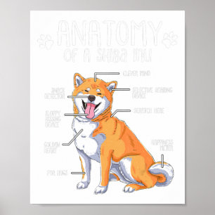 Lustig anatomi shiba inu hund älskare-gåva poster