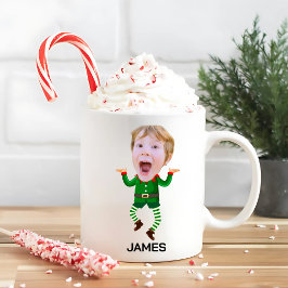 Lustig Anpassningsbar Ansikte Elf-jul Kaffemugg
