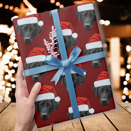 Lustig Anpassningsbar Ansikte Hund Photo Santa Hat Presentpapper