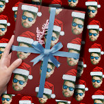 Lustig Anpassningsbar Ansikte Photo Jultomten Hat- Presentpapper<br><div class="desc">Papper för fjällande jultomte i Anpassningsbar Ansikte</div>