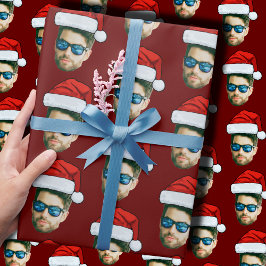 Lustig Anpassningsbar Ansikte Photo Jultomten Hat- Presentpapper