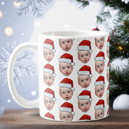 Lustig Anpassningsbar Ansikte Photo Santa Head Jul Kaffemugg