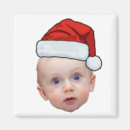 Lustig Anpassningsbar Ansikte Photo Santa Head Jul Magnet
