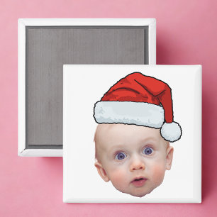 Lustig Anpassningsbar Ansikte Photo Santa Head Jul Magnet