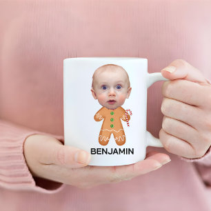 Lustig Anpassningsbar Baby Ansikte Photo Gingerbrö Kaffemugg