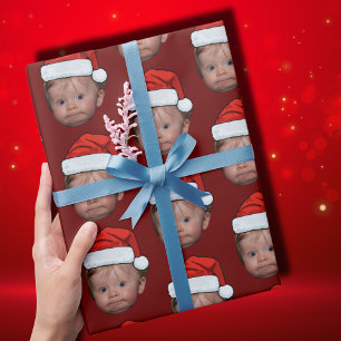 Lustig Anpassningsbar Baby Ansikte Photo Santa Hat Presentpapper