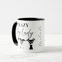 Lustig Anpassningsbar Crazy Hund Dam Mugg