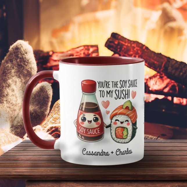 Lustig Anpassningsbar Ett par "Soy Sauce to My Sus Mugg (Funny Custom Couple "Soy Sauce to My Sushi" Gift Mug)