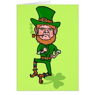 Lustig Arg Lucky Irish Leprechaun Hälsningskort