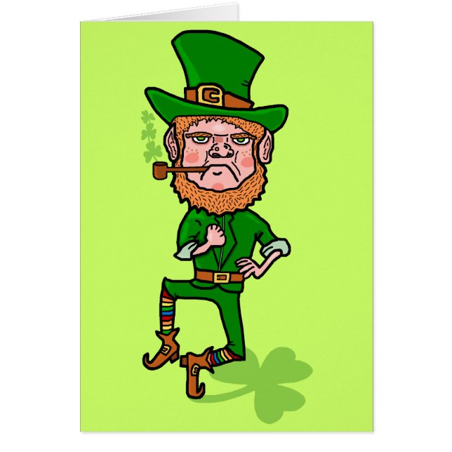 Lustig Arg Lucky Irish Leprechaun Hälsningskort (Framsidan)
