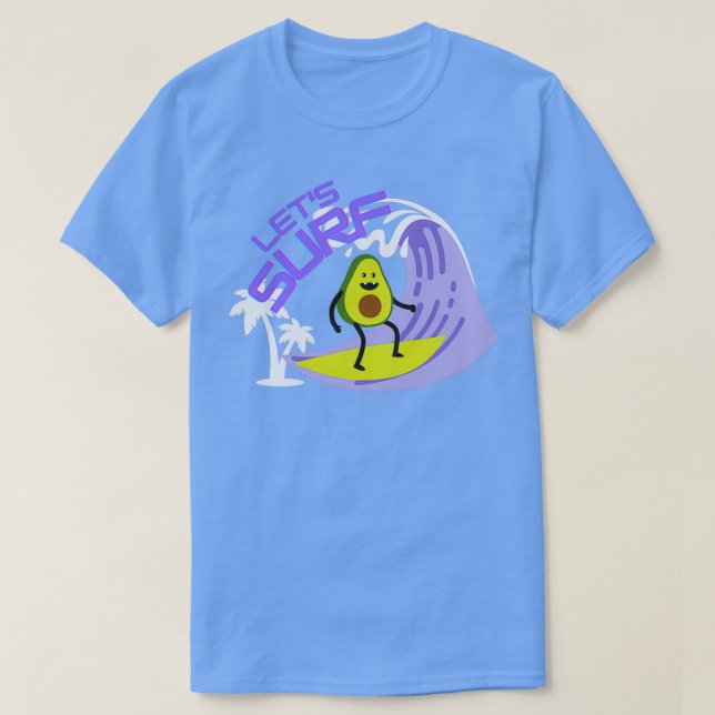 lustig avocado surfung t shirt (Design framsida)