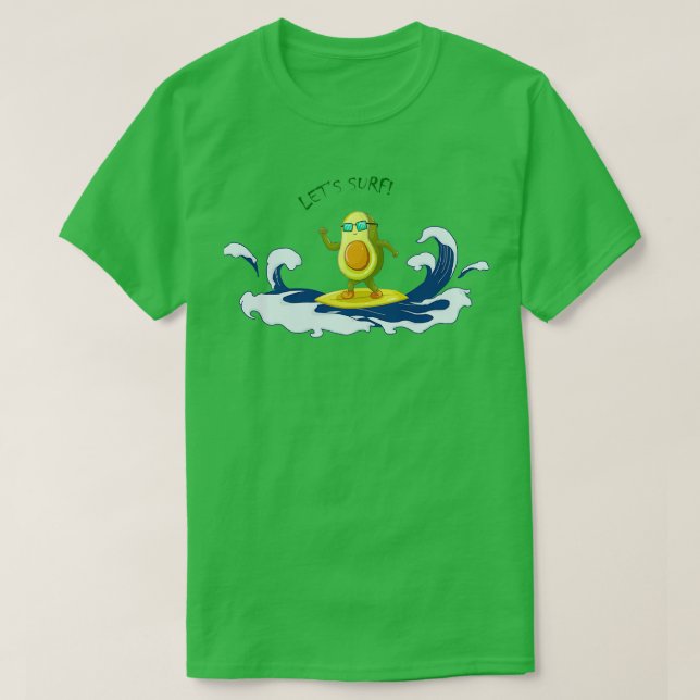 lustig avokado surffande t shirt (Design framsida)