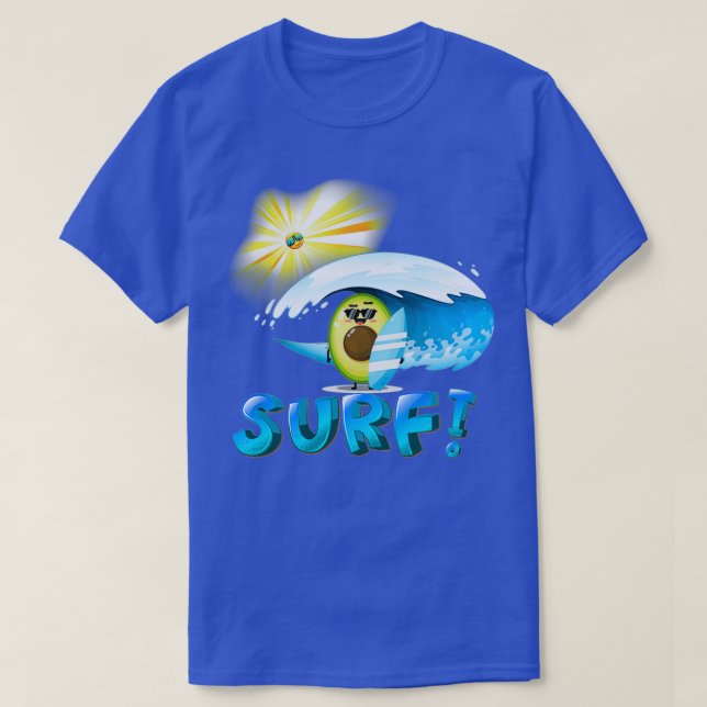 lustig avokado surfing 22 t shirt (Design framsida)