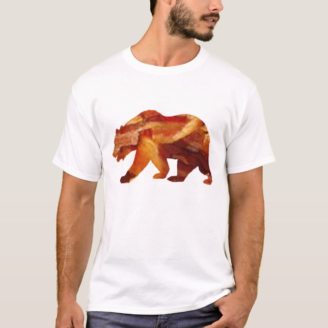 Lustig bacon-björnskjorta t shirt (Framsida)