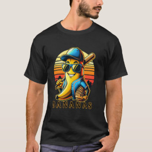 Lustig Bananas spelar Baseball Baseball Player T Shirt