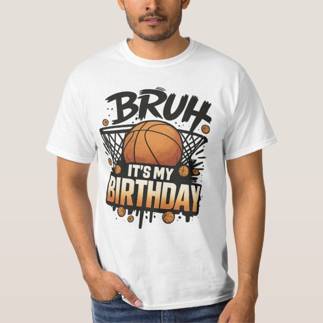 Lustig Basketball Birthday T-Shirt Design för mana (Framsida)