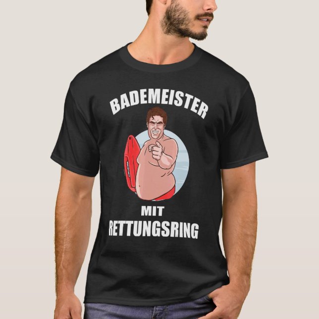Lustig Bath Master med Life Ring I Swimming Bassän T Shirt (Framsida)