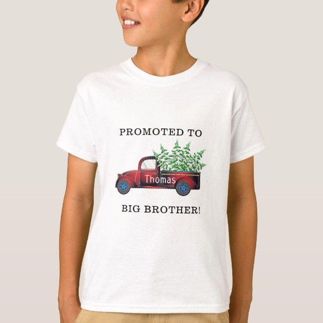 lustig befordrad till storebror lastbil t shirt (Framsida)