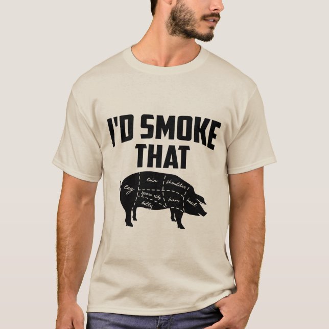 lustig BQ gris ord art T Shirt (Framsida)