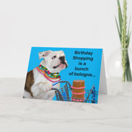 Lustig bullhund med Pärlor Bunch of Bologna Birthd Kort